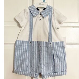 Little Me Baby Boy Romper and Hat NWT Sz 6m